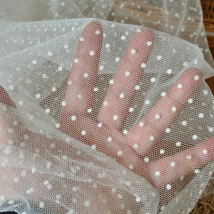 2 Yard beflockt Polka Dot Mesh Tüll Stoff hochwertige Hochzeits kleid Stoff Hochzeits dekoration Material Gaze Rock Stoff DIY