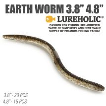 LUREHOLIC 3,8" -20 Stück 4,8" -15 Stück hocheffiziente schlanke Regenwürmer Basswurm für Köder-Angelgeräte Wacky Neko Drop Shot usw.