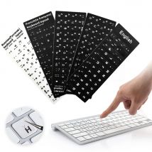 Pegatinas de teclado multilingüe DIY, reemplazo de letras de español/inglés/ruso/Deutsch/árabe/italiano/japonés para ordenador portátil y PC