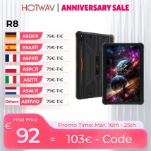 HOTWAV R8 Wytrzymały Tablet 10.1'' Wyświetlacz HD+ 10800mAh Duża Bateria Pad Android 14 OS Octa-core 4GB 128GB Tablet PC Globalny