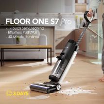 Odkurzacz i mop bezprzewodowy Tineco Floor ONE S7 PRO do pracy na sucho i na mokro, wyświetlacz LCD, do zabrudzeń trudnych, sierści zwierząt, woda elektrolizowana, odśrodkowy