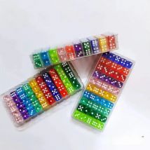 100-teiliges Würfel-Set für Brettspiele, 14 mm, D6-Zubehör für TCG, MTG, Kartenspiel, Acryl-Spielwürfel für Party, DND, Klassenzimmer, Mathe-Würfel