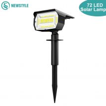 72/68 LED Solar Landscape Lights Outdoor IP65 Wodoodporna lampa słoneczna z 3 trybami Solar Garden Spotlight for Yard Lawn Walkway