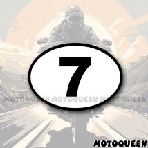 Numero Cafe Racer 123456789   Adesivi per casco con scatola di copertura laterale per serbatoio carburante ovale per decalcomania per moto vintage per auto