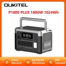 OUKITEL P1000 PLUS Przenośna Stacja Zasilania 1800W 1024Wh Generator Solarny z Baterią LiFePO4 Szybkie Ładowanie Inteligentne Sterowanie Aplikacją