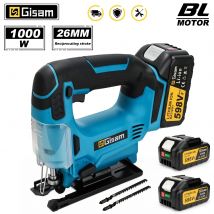 Gisam 26mm 3500RPM Bezszczotkowa Elektryczna Wyrzynarka Wielofunkcyjna z Płynną Regulacją Prędkości Narzędzie Elektryczne do Obróbki Drewna Kompatybilne z Akumulatorem Makita 18V