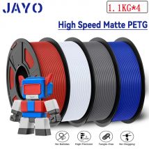 JAYO 4Rolls 3D High Speed Matte PETG 3D Filament 1.75mm 30mm/s - 600mm/s Print Range High Flow Speedy PETG 3D Printer Filament