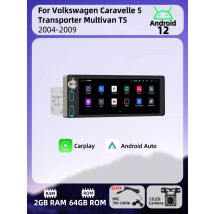Carplay Autoradio 6.86" 1Din Radio Android Car Multimedia for VW Volkswagen Caravelle 5 Transporter Multivan T5 2004-2009 Stereo
