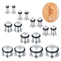 1 Paar Edelstahl Ohr Tunnel Ohrring Plug Messgeräte Expander Keil Ohr Taper Körper Piercing Schmuck 1,6mm-16mm