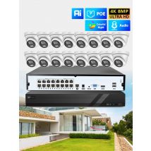 KANTURE 16CH 4K POE NVR CCTV Security Camera System 8MP Colorful Night Vision Indoor Outdoor Audio Video Surveillance Kit