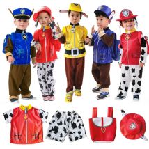 Anime perro patrulla niños Tops pantalones mochila sombrero Marshall Chase Skye Zuma Rubble niños patrulla uniformes disfraz de Halloween Cosplay