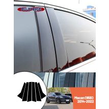 Bright black carbon fiber door and window B C Pillar sticker suitable For Porsche Macan 95B 2014-2022 2015 2016 2017 2018 2019