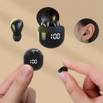 Cuffie invisibili Mini auricolari TWS Auricolari wireless Bluetooth 5.3 con microfono Cuffie intrauricolari con riduzione del rumore per telefono