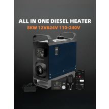 12V 24V 220V 8KW Diesel Air Heater With Bluetooth&LCD Switch ultra silent Parking Night heater For Car RV Camper Tent GarageHome