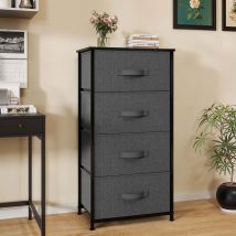 YITAHOME Comò in tessuto a 4 cassetti - Unità portaoggetti con piano in legno per camera da letto, soggiorno, cameretta dei bambini