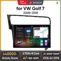 Junsun V3 Plus 2K inalámbrico CarPlay Android Auto sistemas inteligentes para VW Volkswagen Golf 7 2013-2017 Autoradio