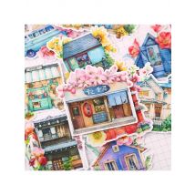 15pcs Cute Fairytale Chalet Kids Fun Paper Stickers Homemade Bookkeeping Decals On Laptop / Decorative Scrapbooking / DIY