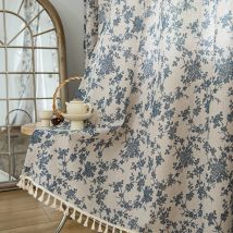 Fertige Vorhänge für Wohnzimmer, schlicht, leicht, luxuriös, Orchideen-Rattan, bedruckt, Baumwolle und Leinen, Schlafzimmer, fertige Vorhänge