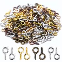 200 stücke 8x4mm Kleine Mini Auge Pins Nietstifte Ösen Schraube Gewinde Verschlüsse Haken Für Schmuck Machen DIY zubehör Liefert Ohrring