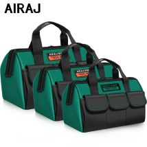 AIRAJ Borsa per attrezzi multitasche da 13/16/18 pollici, impermeabile e durevole per riporre utensili elettrici e manuali, design con cerniera ad ampia apertura