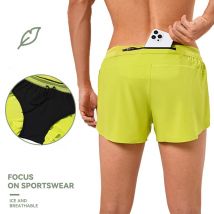 Pantaloncini da uomo cool in seta di ghiaccio Doppio ponte Asciugatura rapida Tinta unita Corsa Fitness Sport Uomo Casual Jogging Bodybuilding Pantaloni sportivi