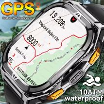 2025 Neue Militär-Smartwatch TANK X5 mit integriertem GPS für Herren, 10ATM wasserdicht, Schwimmuhr mit Kompass, Höhenmesser, BT-Anruffunktion, AMOLED-Display