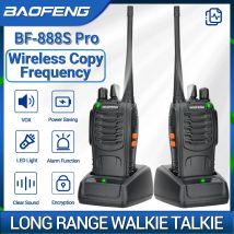 Baofeng BF-888S Pro Walkie Talkie Frecuencia de copia inalámbrica Largo alcance Portátil UHF 400-470MHz Ham Radio bidireccional para Camping Hotel