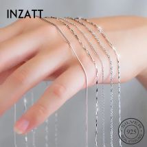 INZATT Minimalistischen Echt 925 Sterling Silber Halsband Halskette Für Frauen Edlen Schmuck Großhandel Kette Zubehör Drop Verschiffen