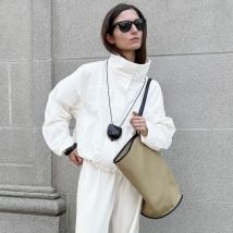 Linad Street Chic White Turtleneck Zipper Jackets Autumn Elegant Long Sleeve Coats For Woman Casual Outerwear Tops Female 2025