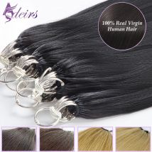 ADEIRS Haarverlängerung mit reinen Federn, Echthaar, 100 % echtes Naturhaar, bequem und unsichtbar, Schwarz, Braun, Blond 613