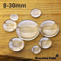 8mm 10mm 12mm 25mm 14mm 16mm 18mm 20mm 25mm Klarglas-Cabochons Blanko Rundes Set Handgefertigte Fassungen Steine Transparent gewölbt