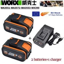 Worx Batteria al litio originale 20V 8.0Ah ricaricabile WA3553 WA3551 WA3553.1 WA3570 per tutti gli attrezzi elettrici e da giardino WORX