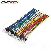 6 Farben x 5 Stück 12 V 5 mm vorverdrahtetes LED-Dioden-Set, Licht emittierend, warmweiß, rot, grün, blau, gelb, 9 12 V Kabel-Draht-Sortiment-Set