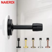 NAIERDI Gummi-Türstopper zur Wandmontage, Edelstahl-Türstopper, Halter, Bodenbeschlag mit Schrauben, Schlafzimmer- und Heim-Hardware