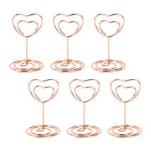 10pcs Wedding Heart Shape Metal Place Card Holders Table Number Stand for Wedding Birthday Party Home Decor Photo Message Clips