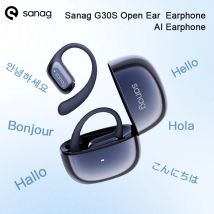 Sanag G30S Auricolare wireless a orecchio aperto Gancio per l'orecchio a conduzione aerea 48 ore di riproduzione Auricolare Bluetooth 5.4 OWS AI