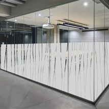 Fensterfolie mit matten Streifen, Buntglas, dekorativer UV-Aufkleber, Sichtschutz, mattierte selbstklebende Folie, Fensteraufkleber für Glas