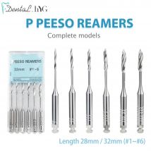 6 sztuk/paczka Dental endodontyczne rozwiertaki Peeso wiertło Glidden obrotowe 28/32mm silnik użyj plików Endo ze stali nierdzewnej # 1-6