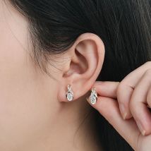 Ehhai 4x6mm Oval Cut Moissanit Unendlichkeit Ohrstecker für Frauen Echt S925 Sterling Silber Hochzeit Piercing Edlen schmuck Geschenke