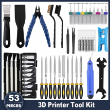 Kit de herramientas para impresora 3D, 53 piezas de accesorios para impresoras FDM/SLA, incluye herramientas de limpieza de boquillas y raspadores de eliminación