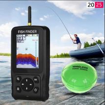English/Russian Max 200meters Wireless Fish Finder Dot Matrix Sonar Sensor Transducer Depth Echo Sounder  Recharged Battery