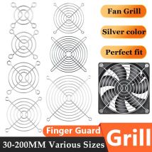 Gdstime Griglia in metallo argentato Protezione per le dita Rete protettiva Griglia per ventola 30/40/50/60/80/90/120mm Ventola di raffreddamento Griglia Dispositivo di sicurezza per ventola DC
