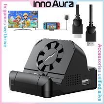 InnoAura Switch TV Dock für NS Switch/Switch OLED mit Lüfter und USB 3.0 Stecker AC Adapter Port Tragbare Switch TV Dockingstation