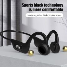 JS7 Cuffie a conduzione ossea Scheda TF Display digitale Cuffie Fone Chiamata in vivavoce Auricolari Sport Auricolare aperto