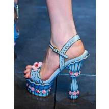 Cake Platform Palace Pink Open Sandals Women Flower Print Color Graffiti Heels Pillar Strange Style Sandals Round Slingback Shoe