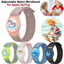 Per AirTag Custodia protettiva per cinturino per bambini per supporto per localizzatore GPS Air Tag con cinturino in nylon regolabile anti smarrimento