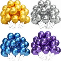 10/20/30pcs Metallic Gold Silver Latex Balloons Chrome Blue Purple Birthday Ballon Wedding Party Decor Baby Shower Helium Globos