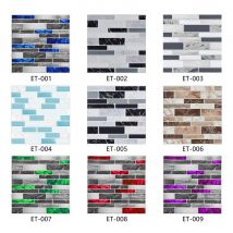 10 Stück/Set Flache Marmor-Mosaikfliesen-Aufkleber, Abziehbilder für Küche, Badezimmer, Tische, selbstklebend, wasserdicht, Kunst-Wandtattoos