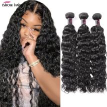 Ishow Fasci di onde d'acqua Fasci di capelli umani Remy non trattati 28 30 pollici Capelli vergini 3 4 pacchi Estensioni dei capelli umani per le donne