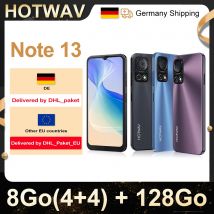 HOTWAV NOTE 13 Telefono mobile 6,6'' 5160mAh 50MP+16MP Sblocco con impronta digitale 90Hz 8(4+4)GB RAM 128GB ROM Dual Nano SIM Android 13